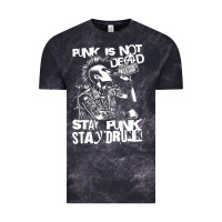 Cloud Black Stay Punk Stay Drunk Vintage Tee - PixelWave
