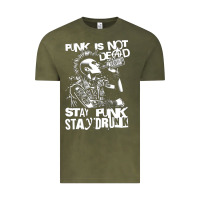 Vintage Olive Stay Punk Stay Drunk Vintage Tee - PixelWave