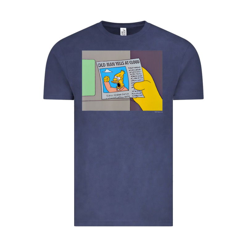 The Simpsons Old Man Yells At Cloud Newspaper V1 Vintage Tee by PixelWave | Teevron
