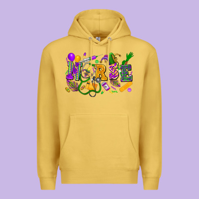 Nurse Mardi Gras Premium Hoodie Designed By Fadigitalartstudio