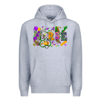 Heather Grey nurse mardi gras Premium Hoodie - FaDigitalArtStudio