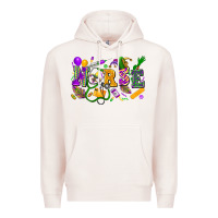Pale Pink nurse mardi gras Premium Hoodie - FaDigitalArtStudio