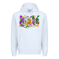 White nurse mardi gras Premium Hoodie - FaDigitalArtStudio