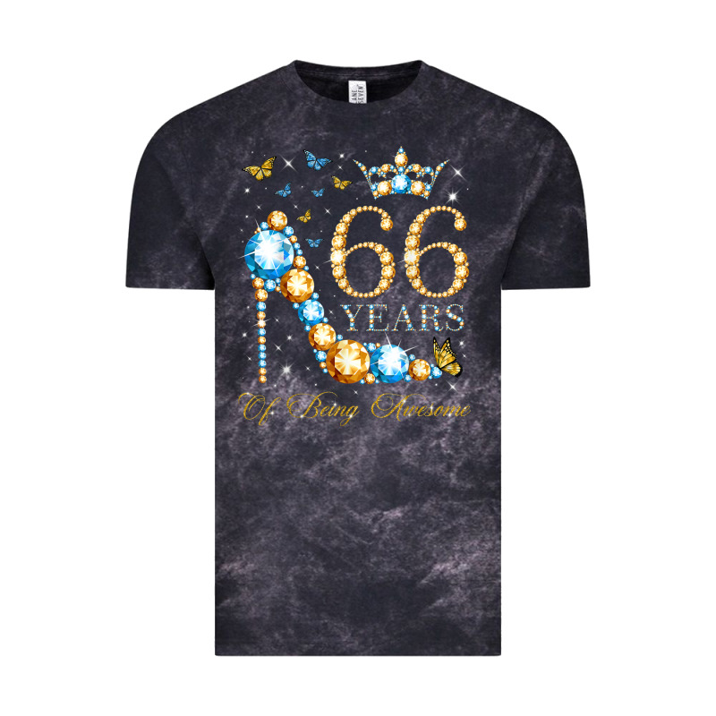 66th Birthday 66 Years Of Being Awesome 66 Years Old Woman Vintage Tee by PixelWave | Teevron