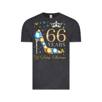 Vintage Black 66th birthday 66 years of being awesome 66 years old woman Vintage Tee - PixelWave