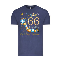 Vintage Denim 66th birthday 66 years of being awesome 66 years old woman Vintage Tee - PixelWave
