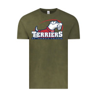 Vintage Olive st. francis terriers(SFC), brooklyn Vintage Tee - PixelWave