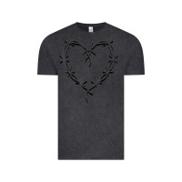 Vintage Black bichota heart for women,cute music t shirt Vintage Tee - PixelWave