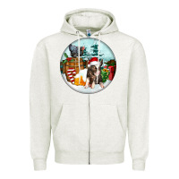 Oatmeal Heather Christmas Pig With Chicken Zipper Hoodie - FaDigitalArtStudio