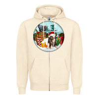 Sandshell Christmas Pig With Chicken Zipper Hoodie - FaDigitalArtStudio