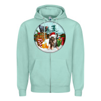 Seafoam Christmas Pig With Chicken Zipper Hoodie - FaDigitalArtStudio
