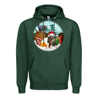 Sports Green Christmas Pig With Chicken Zipper Hoodie - FaDigitalArtStudio