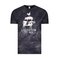 Cloud Black liberation to all vegan vegetarian food animal love Vintage Tee - PixelWave