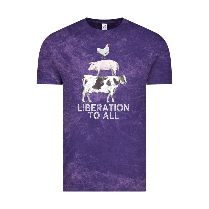Liberation To All Vegan Vegetarian Food Animal Love Vintage Tee by PixelWave | Teevron