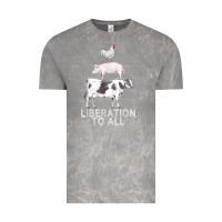 Cloud Rock liberation to all vegan vegetarian food animal love Vintage Tee - PixelWave