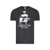 Vintage Black liberation to all vegan vegetarian food animal love Vintage Tee - PixelWave