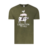 Vintage Olive liberation to all vegan vegetarian food animal love Vintage Tee - PixelWave