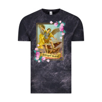 Cloud Black St Michael the Archangel - Protector Catholic Church Angel Vintage Tee - PixelWave