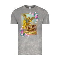 Cloud Rock St Michael the Archangel - Protector Catholic Church Angel Vintage Tee - PixelWave