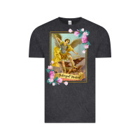 Vintage Black St Michael the Archangel - Protector Catholic Church Angel Vintage Tee - PixelWave