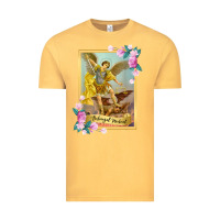 Vintage Mustard St Michael the Archangel - Protector Catholic Church Angel Vintage Tee - PixelWave