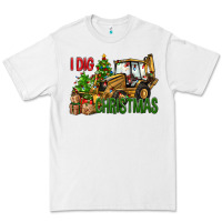 White I Dig Christmas Backhoe Loader Premium Tee - BundleAndBundleShop
