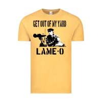 Vintage Mustard get out of my yard lame o the burbs quote the burbs Vintage Tee - Craftify
