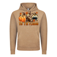 Vintage Coffee Tis' the season Football and light yellow helmet Vintage Hoodie - NancyCooperArtShop