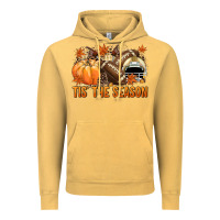 Vintage Mustard Tis' the season Football and light yellow helmet Vintage Hoodie - NancyCooperArtShop