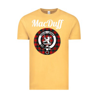 Vintage Mustard MacDuff Clan Scottish Name Coat Of Arms Tartan Vintage Tee - Craftify