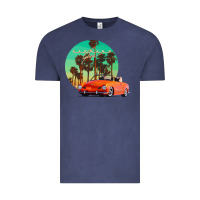 Vintage Denim karmann ghia sunset palm love quote Vintage Tee - Craftify