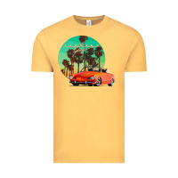 Vintage Mustard karmann ghia sunset palm love quote Vintage Tee - Craftify