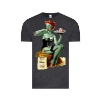 Vintage Black Zombie Pin Up Girl Halloween Vintage Tee - Craftify