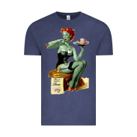 Vintage Denim Zombie Pin Up Girl Halloween Vintage Tee - Craftify