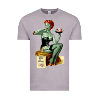 Vintage Zinc Zombie Pin Up Girl Halloween Vintage Tee - Craftify