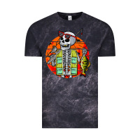 Cloud Black skeleton fishing lover moon halloween costume fish Vintage Tee - Craftify