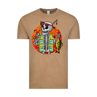 Vintage Coffee skeleton fishing lover moon halloween costume fish Vintage Tee - Craftify
