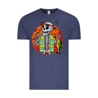 Vintage Denim skeleton fishing lover moon halloween costume fish Vintage Tee - Craftify