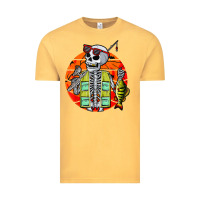 Vintage Mustard skeleton fishing lover moon halloween costume fish Vintage Tee - Craftify
