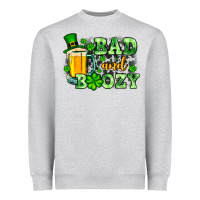 Heather Grey St. Patrick's Bad and boozy Heavyweight Sweatshirt - OliviaCreatesArt