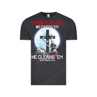 Vintage Black fisher of men we catch  em he cleans  em matthew 4 19 Vintage Tee - Craftify
