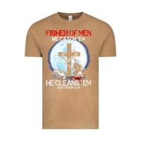 Vintage Camel fisher of men we catch  em he cleans  em matthew 4 19 Vintage Tee - Craftify