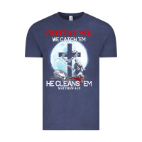 Vintage Denim fisher of men we catch  em he cleans  em matthew 4 19 Vintage Tee - Craftify