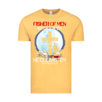 Vintage Mustard fisher of men we catch  em he cleans  em matthew 4 19 Vintage Tee - Craftify