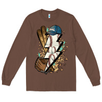 Chestnut Lightning bolt Baseball Long Sleeve Tee - HowdyJamesFarm
