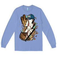Colony Blue Lightning bolt Baseball Long Sleeve Tee - HowdyJamesFarm