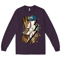 Plum Lightning bolt Baseball Long Sleeve Tee - HowdyJamesFarm