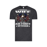 Vintage Black proud wife of an air force veteran military vet spouse gifts premium m Vintage Tee - Craftify