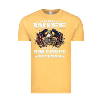 Vintage Mustard proud wife of an air force veteran military vet spouse gifts premium m Vintage Tee - Craftify