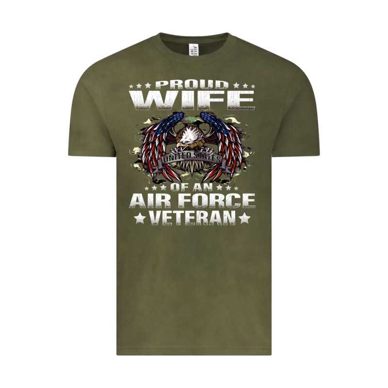 Proud Wife Of An Air Force Veteran Military Vet Spouse Gifts Premium M Vintage Tee by Craftify | Teevron